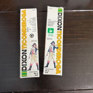 2 BOX OF 12 EACH Vintage Dixon Ticonderoga Pencils No. 2 Soft 1388 Wooden